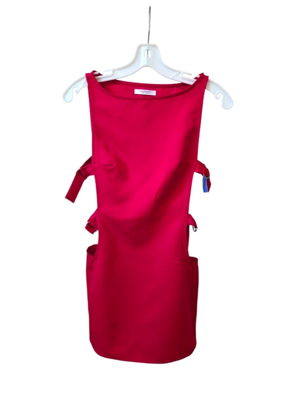 Peppermayo Red Side Cutout Buckle Mini Dress Women's AU/UK 4 US 0 Bodycon Party - Picture 2 of 7